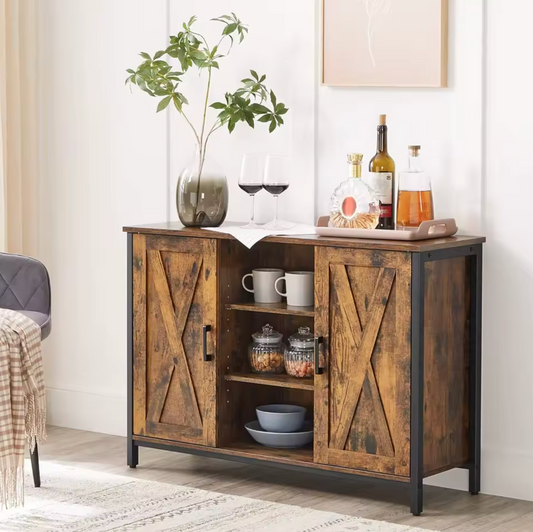Dressoir / Keukenkast – 100x35x70 cm – Industrieel Design van Hout en Metaal