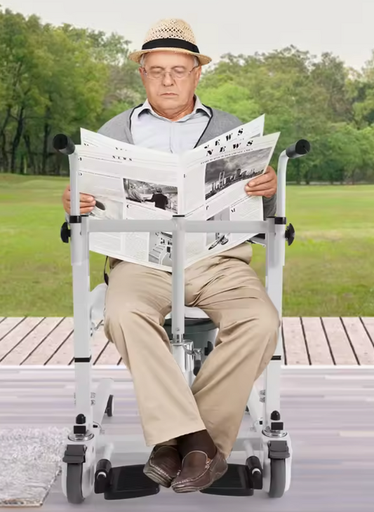 Hydraulische Patiëntenstoel – Verstelbare Transferstoel met Emmer & Voetsteun