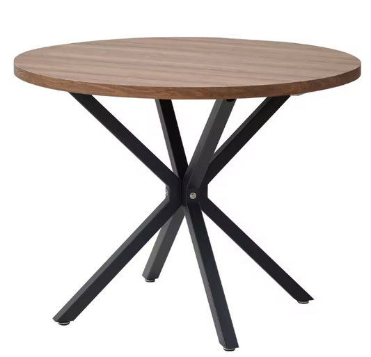 Ronde Houten Eettafel 100cm in diameter – Massief Hout & Metaal