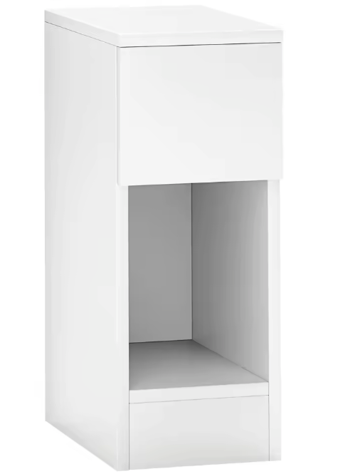Wit Nachtkastje met Lade & Open Vakken – Modern & Compact