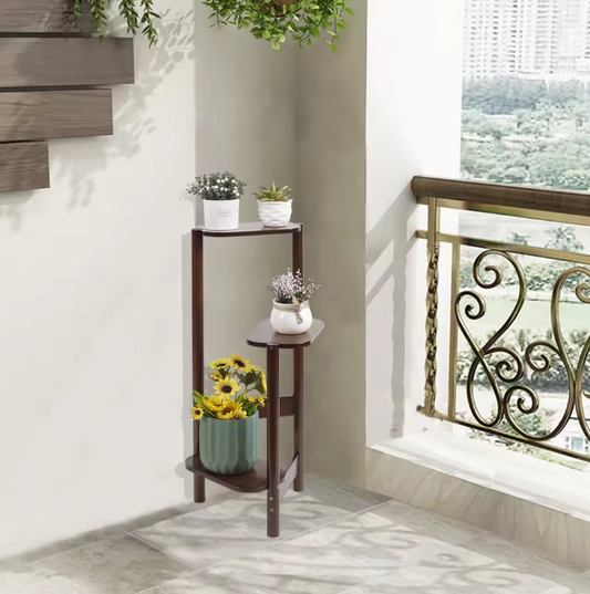 3-laags plantenrek hoog model – bamboe hoekstandaard