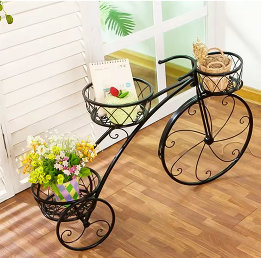 Fiets plantenstandaard smeedijzer – 3-laags decorrek