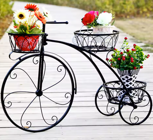 Fiets plantenstandaard smeedijzer – 3-laags decorrek