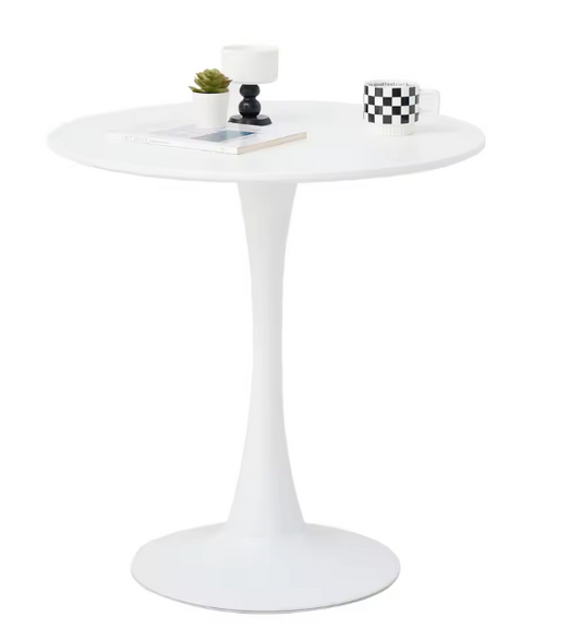 Ronde eettafel 70 cm wit met tulpenvoet en MDF blad