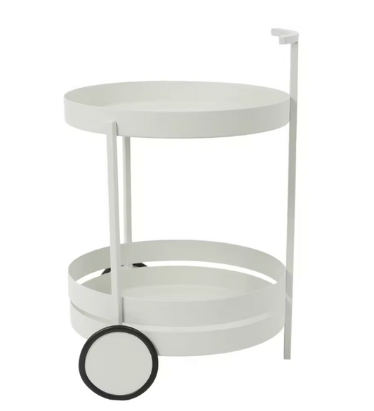 Ronde Serveerwagen met Wielen – IJzeren Trolley, 2 Niveaus