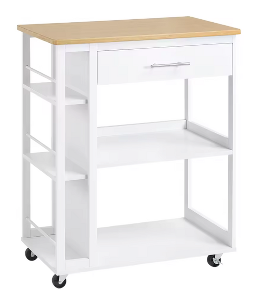 Keukentrolley met Lade, Werkblad & Planken – 73×88×38 cm