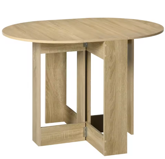Opvouwbare Eettafel met 2 Klapbladen – Compact en Functioneel, Eiken
