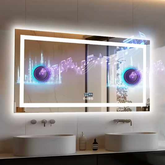 XXL LED Badkamerspiegel – Bluetooth, Anti-Condens & Display