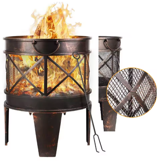 Tuinvuurplaats met vonkbescherming en roestlook – 58 cm