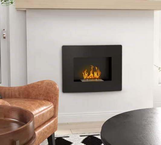 Wandhaard op bio-ethanol met 0,9L tank en echte vlammen