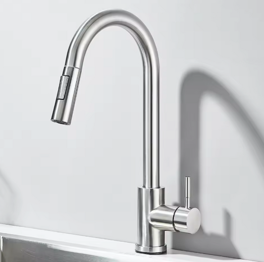 Zwarte Uittrekbare Keukenkraan – 360° Flexibel met 2 Modi