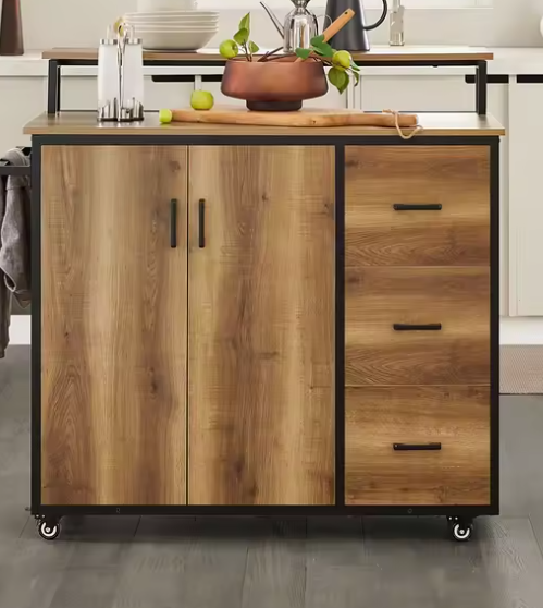 Keukentrolley met Lades, Deuren & Plank – 113×106×69 cm