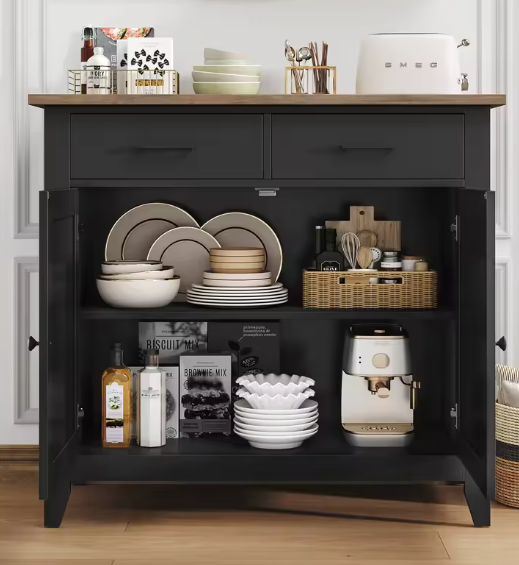 Keukendressoir met Werkblad – Kast met 2 Lades en 2 Deuren