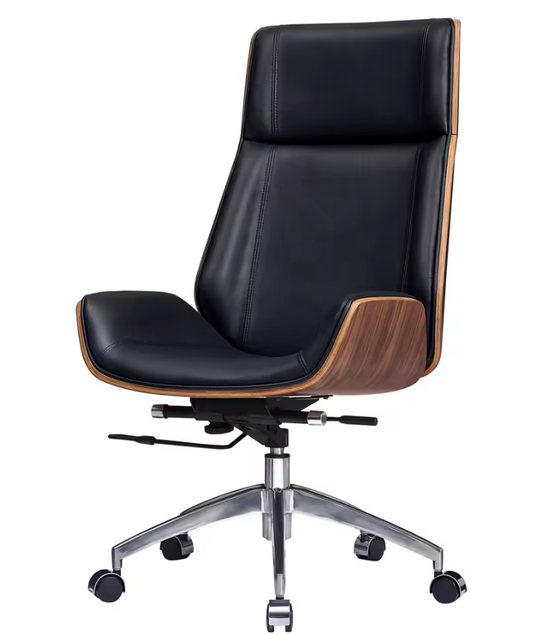 Luxe Bureaustoel van Echt Leer – Ergonomisch & Verstelbaar