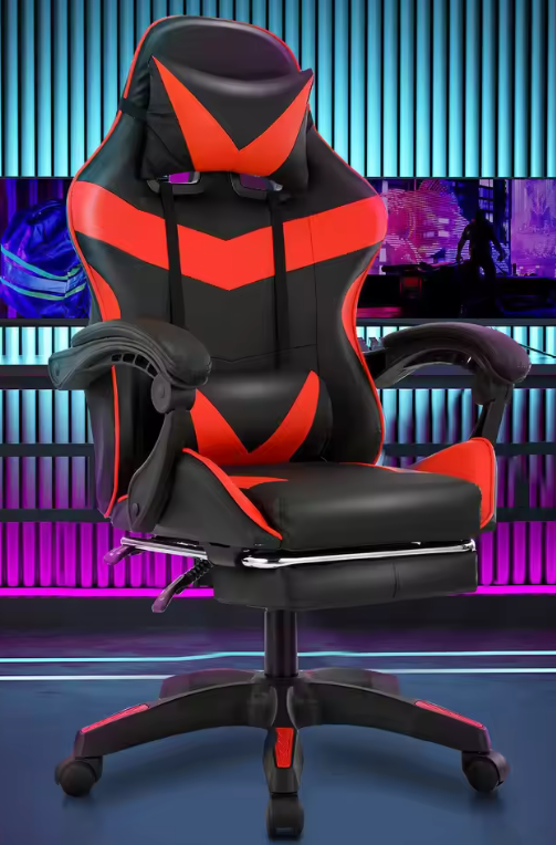 Massage Gamingstoel – Verstelbaar met Voetsteun & Lendensteun