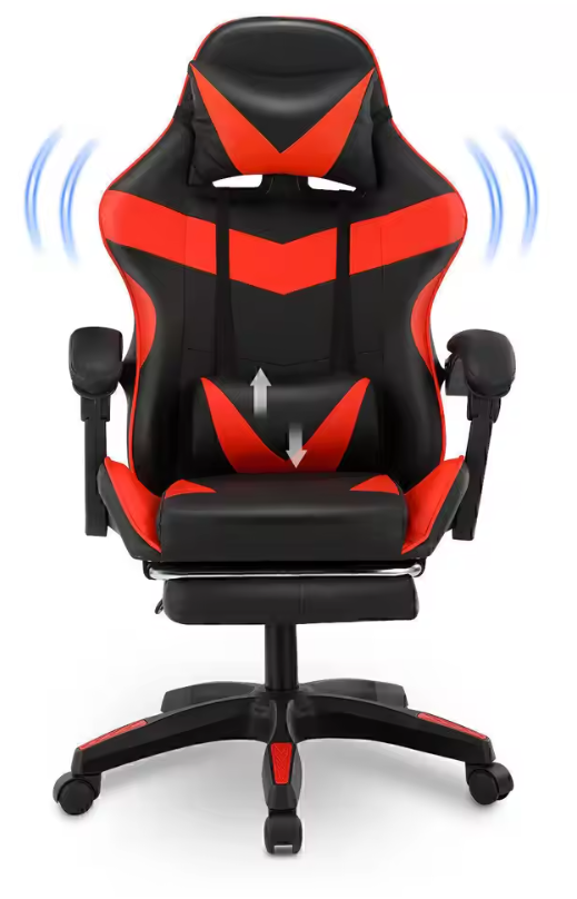 Massage Gamingstoel – Verstelbaar met Voetsteun & Lendensteun