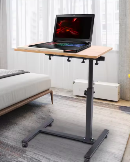 Verstelbaar Verrijdbaar Laptopbureau – 360° Roterend Werkblad, Compact en Flexibel