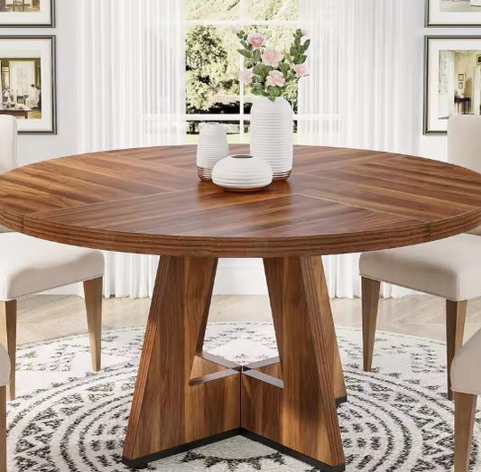 Ronde Eettafel voor 4 Personen – Boerderijstijl, Ø120 cm MDF