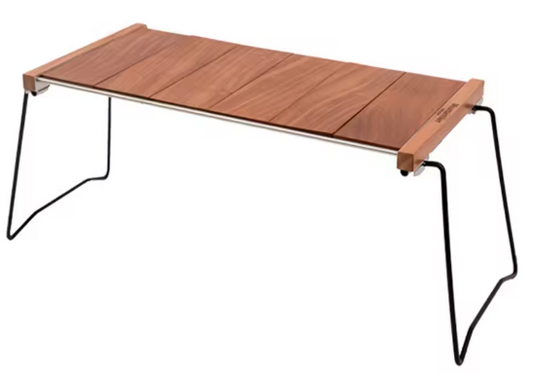 Opvouwbare Campingtafel – Hout & Roestvrij Staal, Draagbaar en Stevig voor Buitenreizen
