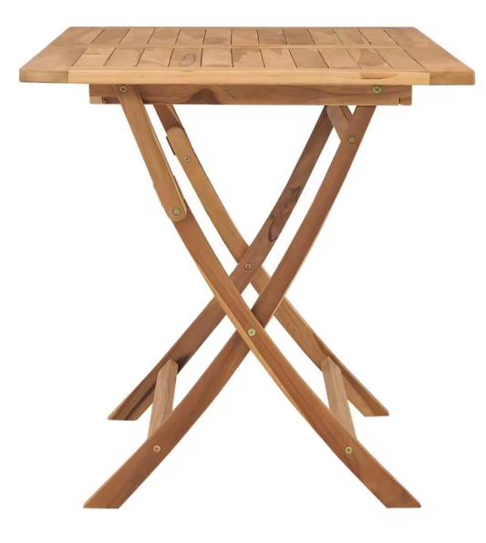 Opvouwbare Teakhouten Tuintafel – 120x70 cm met Parasolgat
