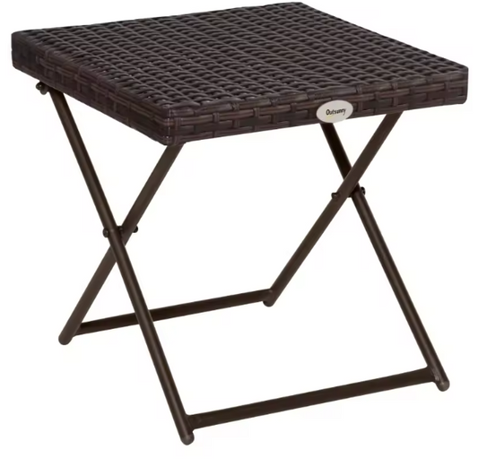 Opvouwbare Polyrotan Bijzettafel – 40x40 cm, Weerbestendig