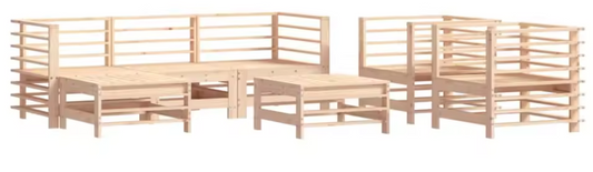 Massief Houten Tuinloungeset – Met Kussens & Natuurlijke Look