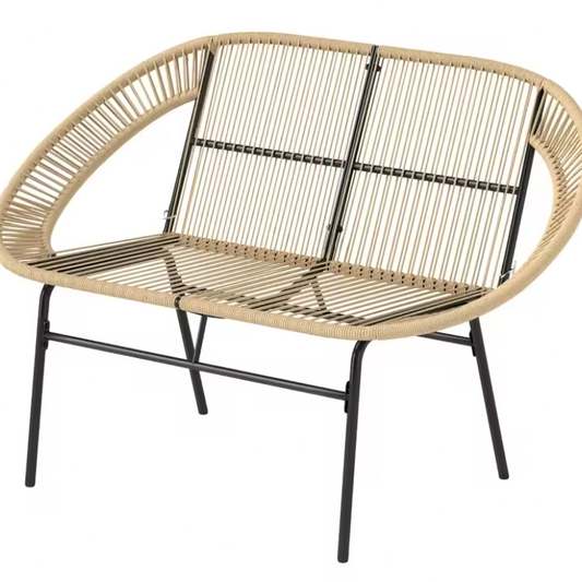 2-zits Acapulco Tuinbank – Weerbestendig PE-Rotan & Stalen Frame, Tot 260 kg Draagkracht