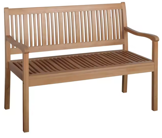 Tuinbank voor 2 Personen van Populierenhout – Gele Houten Bank met Rugleuning, Draagkracht 200 kg