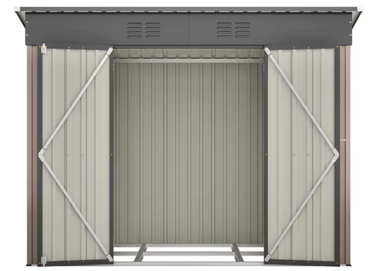 Metalen Gereedschapsschuur 8x4 FT – Weerbestendig Tuinhuis met Stalen Frame & Foundation