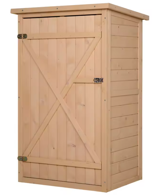Houten Tuinopbergkast met Schuin Dak – Weerbestendig en Compact – 75x56x115 cm