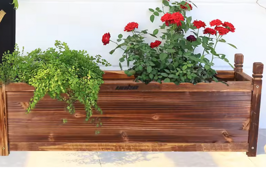 Verhoogde Houten Plantenbak – Rechthoekig Tuinbed van Dennenhout voor Binnen en Buiten