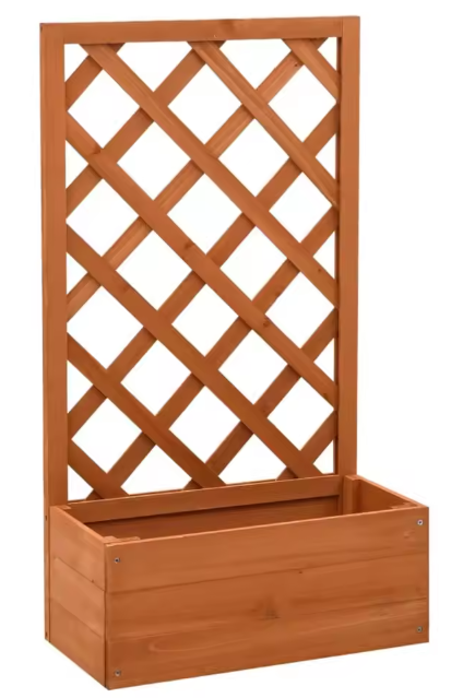 Verhoogde Plantenbak Met Trellis – Houten Bloembak met Klimrek, 90 cm Hoog