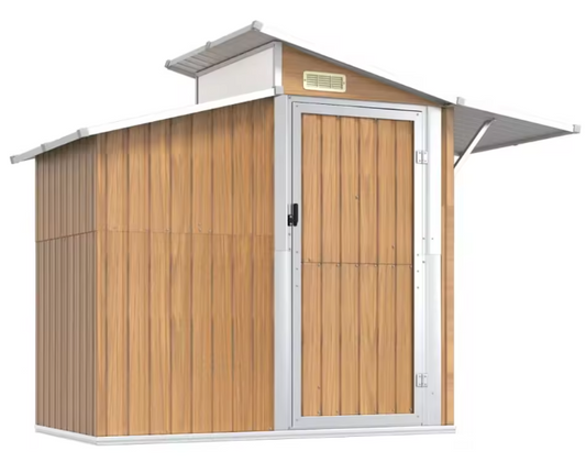 Grote Tuinschuur van Gegalvaniseerd Staal – 270 x 130 x 208,5 cm met Ventilatie en Dakpanelen