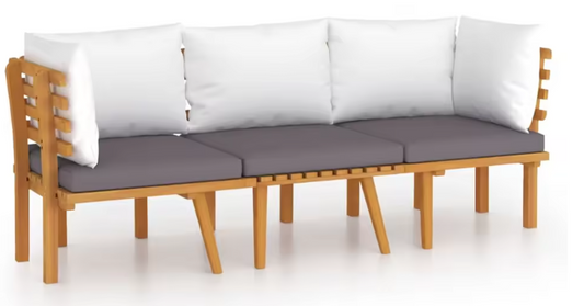 3-delige Tuinlounge Set met Kussens – Weerbestendig Acaciahout, Comfortabel voor Terras en Tuin