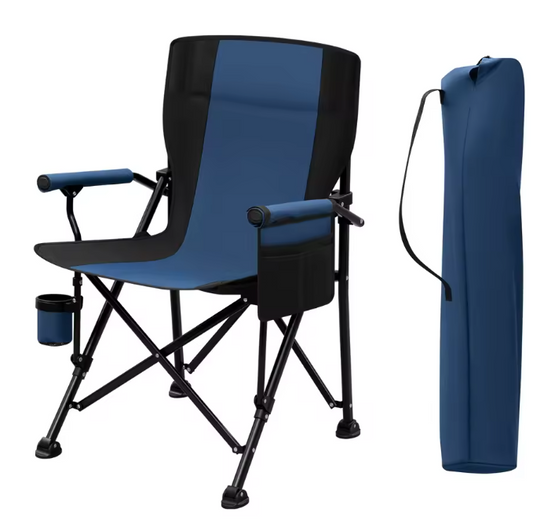 Set van 2 Draagbare Opvouwbare Campingstoelen – Lichtgewicht Zero Gravity Stoel met Bekerhouder, Zijvak en Draagtas