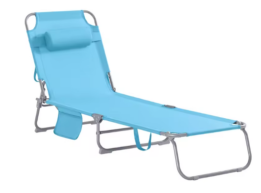 Opvouwbare Tuinligstoel met Kussen en Zijtas – Luchtig en Ademend