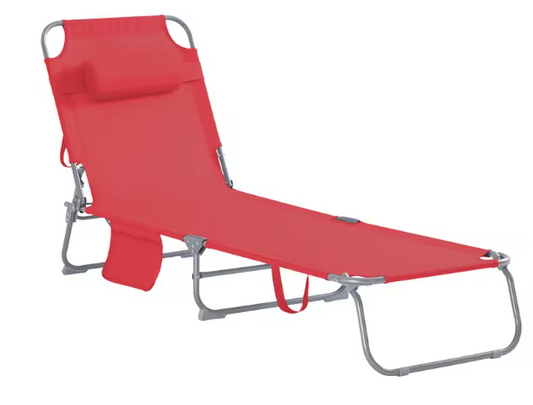 Opvouwbare Tuinligstoel met Kussen en Zijtas – Luchtig en Ademend