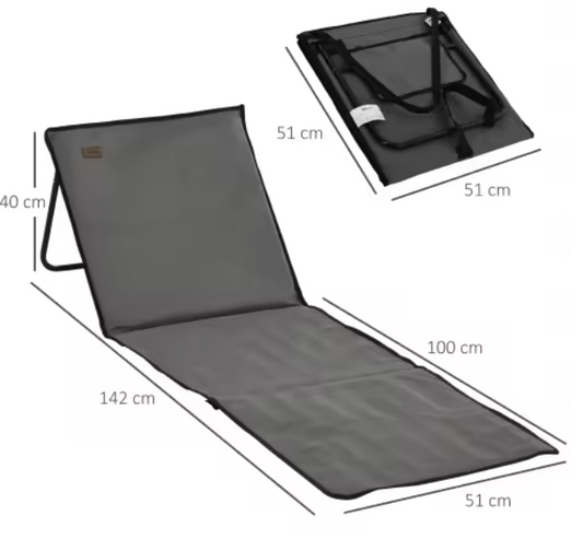 2-Set Opvouwbare Strandstoelen – Verstelbare Ligstoelen met Draagtas