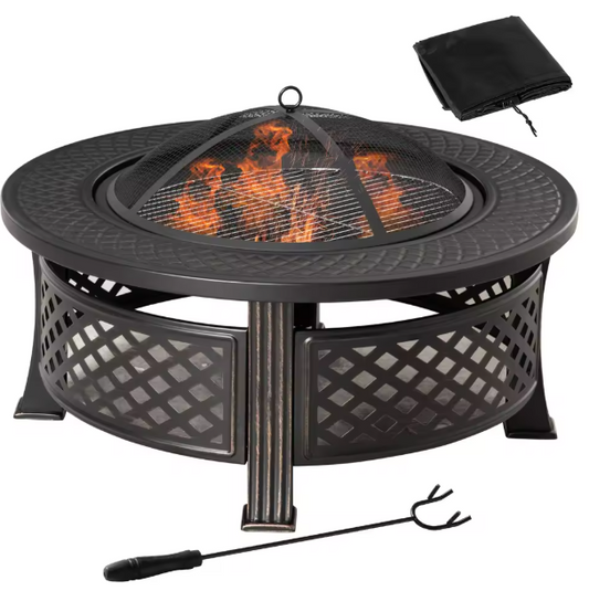 Brazier met Deksel – Houten Tuinvuurmand voor Buiten, Multifunctioneel en Duurzaam