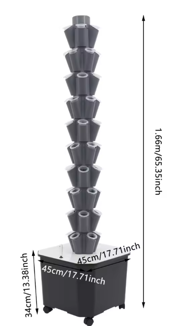 Hydrocultuur Kweekset met 50 Gaten en 6 Laags Ontwerp – Verticaal Groente- en Kruidentuin Systeem met Pomp en Mobiele Watertank