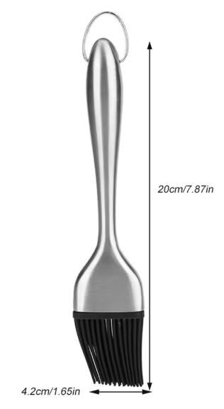 Siliconen BBQ- & Bastingborstel – Roestvrijstalen Handvat, Hittebestendig & Duurzaam