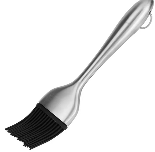 Siliconen BBQ- & Bastingborstel – Roestvrijstalen Handvat, Hittebestendig & Duurzaam