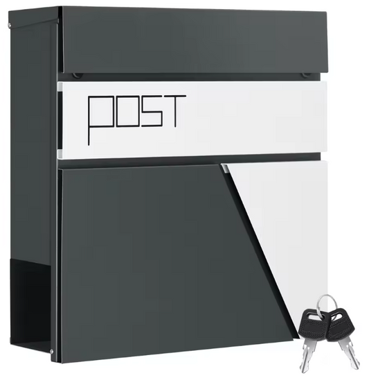 Wandgemonteerde Metalen Brievenbus met Krantenhouder – Modern Design & Weerbestendig
