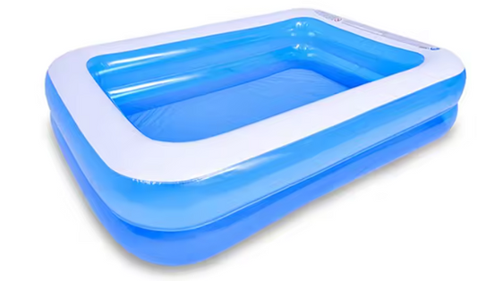 Groot Opblaasbaar Familiezwembad – PVC, Rechthoekig, Comfortabele Bodem & Meerdere Maten