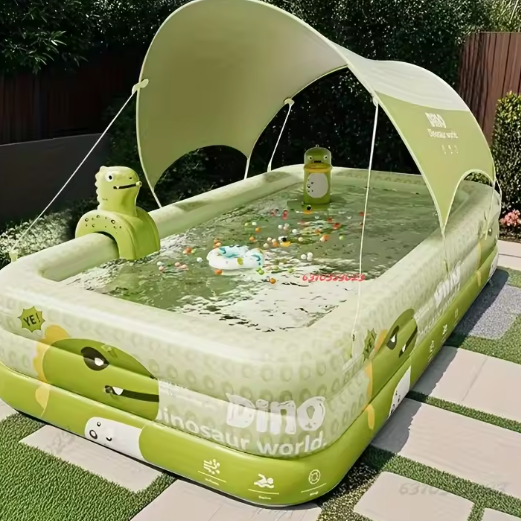 Opblaasbaar Zwembad met Ligstoel – PVC, Zonbescherming UPF 50+, Comfortabel & Duurzaam