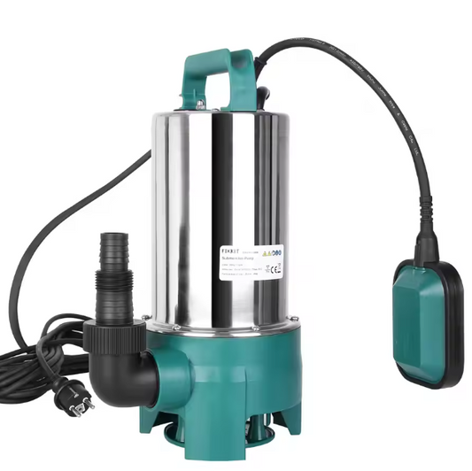 Dompelpomp 1100W – 16500 L/u, Voor Schoon- & Vuilwater met Automatische Vlotterschakelaar