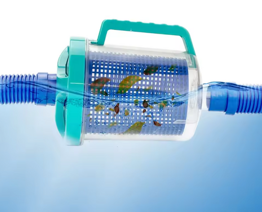 Zwembadbladcollector met 5 Skimmersokken – Inline Zwembadvacuümfilter & Leaf Canister
