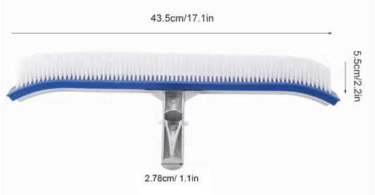 Zwembadborstel 43,5 cm – Aluminium Handvat & Hoge Dichtheid Borstelharen, Voor Zwembaden, Spa & Vijvers