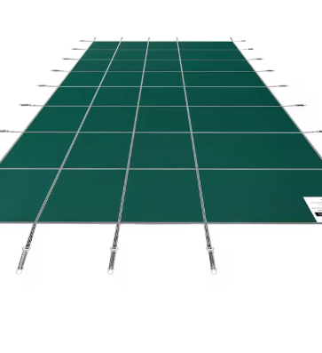 Rechthoekige Zwembadveiligheidsafdekking 550 × 1280 cm of 550 × 1160 cm – Groene Mesh Winterhoes met Complete Installatiekit, Heavy Duty & Kindveilig