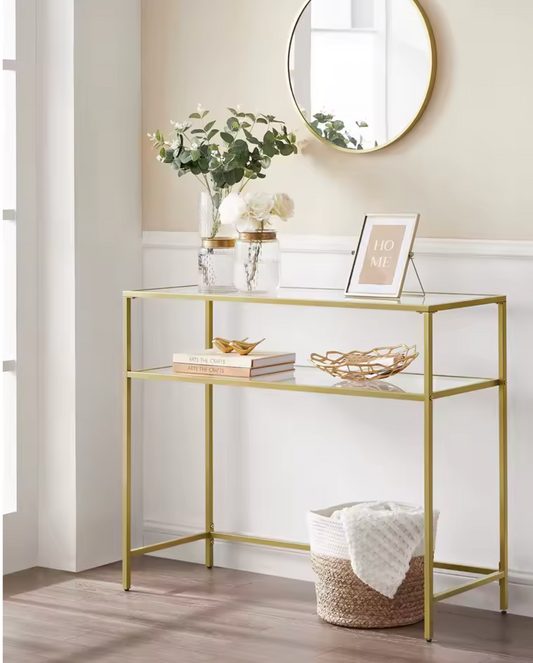 Luxe Consoletafel met Glas – Minimalistisch & Modern, 100×35×80 cm
